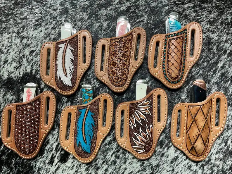 - Artisan Hand Tooled Leather Pancake Holsters - Unique Custom Designs - Shokunin USA