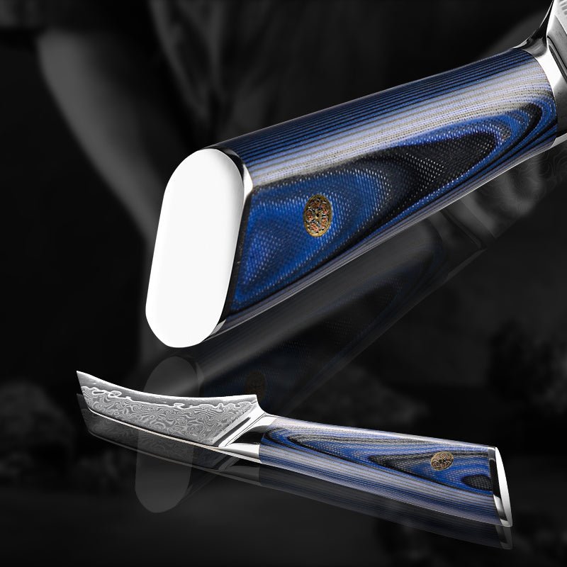 Chef Knife Set - Azure Japanese VG10 Damascus Chef Knife Set with G10 Handle and Sheath - Shokunin USA