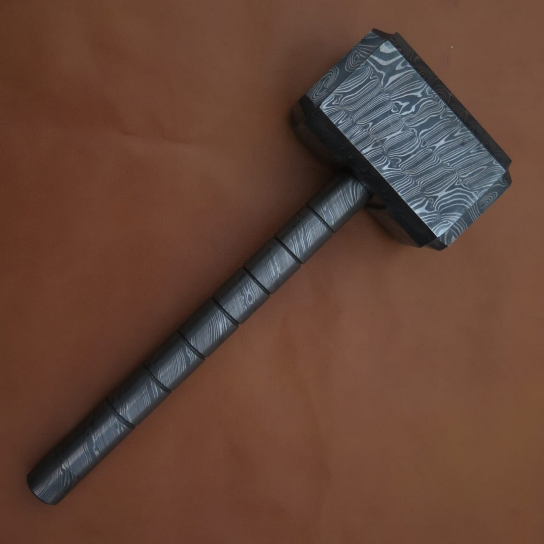 Camping Gear & Accesories – Mjölnir Handmade Forged Damascus Steel Hammer – Shokunin USA