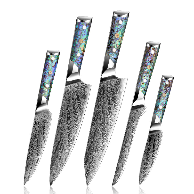Knife Set - Imperial Professional Japanese VG10 Damascus 5- Piece Knife Set - Shokunin USA