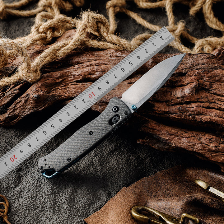Pocket Knives - Onyx D2 Steel Folding Pocket Knife with Clip &amp; Carbon Fiber Hnadle - Shokunin USA