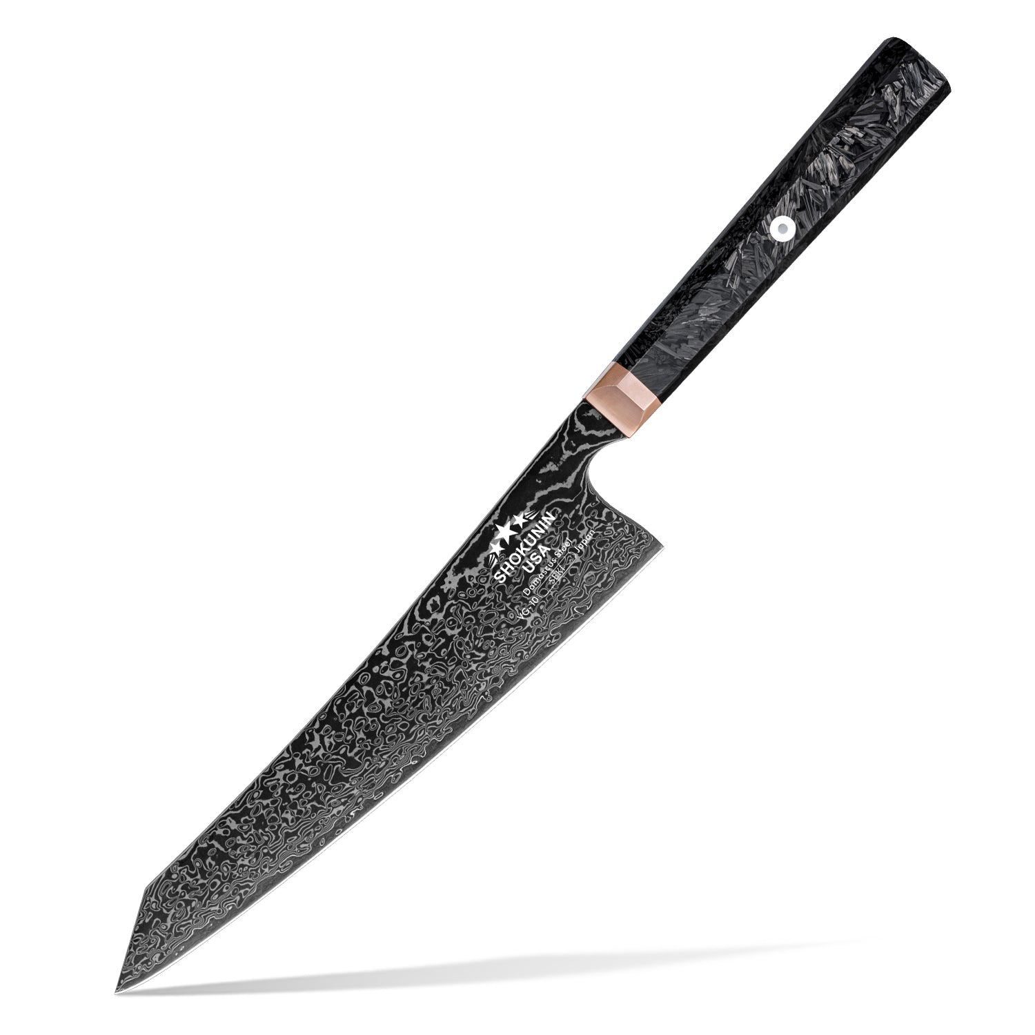 Chef knife - Cinder Japanese Damascus Chef Knife with Carbon Fiber Handle - Shokunin USA