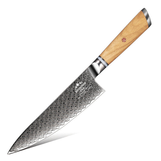 Chef Knife - HyperEdge Damascus Chef Knife with Pine Cone Handle & Sheath - Shokunin USA