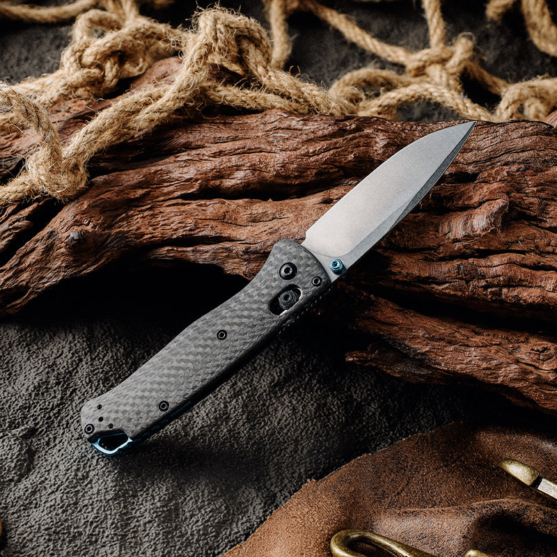 Pocket Knives - Onyx D2 Steel Folding Pocket Knife with Clip &amp; Carbon Fiber Hnadle - Shokunin USA