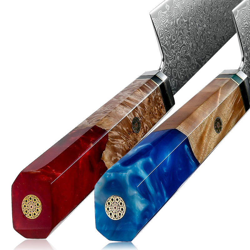 Chef knife - Zenith Chef Knife with Exotic Olive Burl Wood Handle &amp; Sheath - Shokunin USA