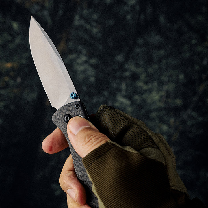 Pocket Knives - Onyx D2 Steel Folding Pocket Knife with Clip &amp; Carbon Fiber Hnadle - Shokunin USA