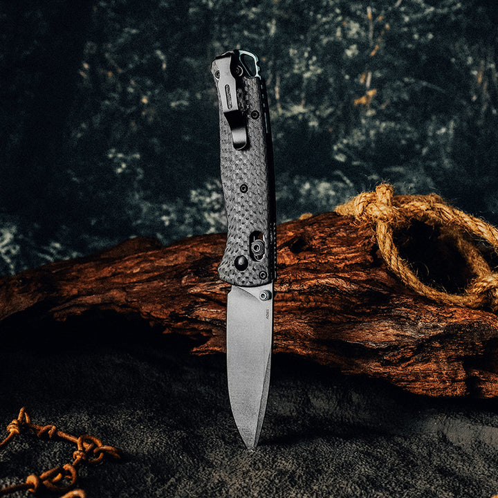Pocket Knives - Onyx D2 Steel Folding Pocket Knife with Clip &amp; Carbon Fiber Hnadle - Shokunin USA
