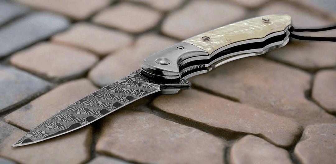 Pocket Knife - Pearl Japanese VG10 Pocket Knife with Clip &amp; Mother of Pearl Handle - Shokunin USA