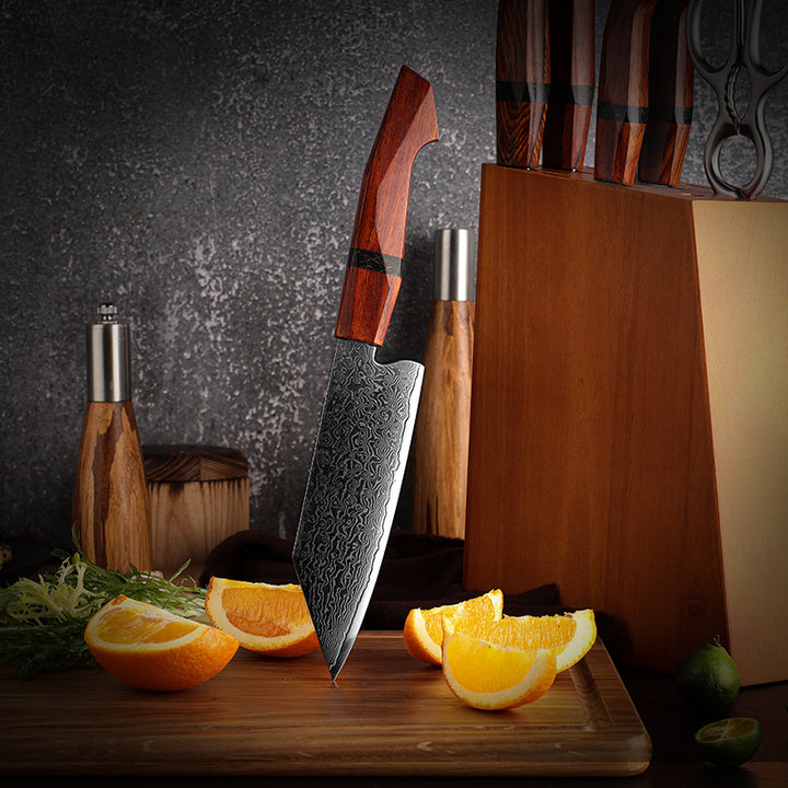 Infinity Japanese Pro Chef Knife Set with Exotic Sandal Wood &amp; Resin Handle - Shokunin USA
