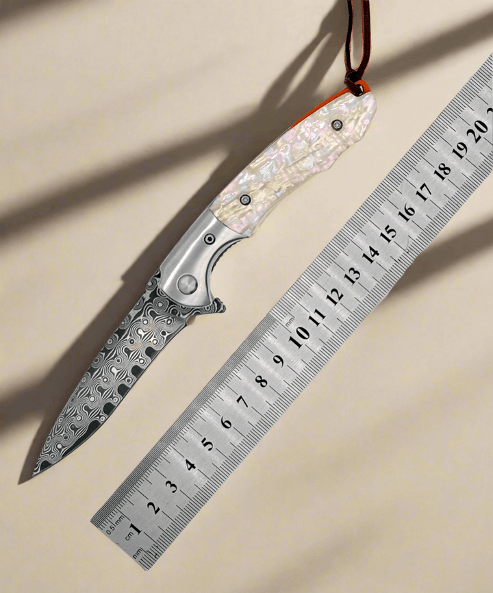 Pocket Knife - Pearl Japanese VG10 Pocket Knife with Clip &amp; Mother of Pearl Handle - Shokunin USA