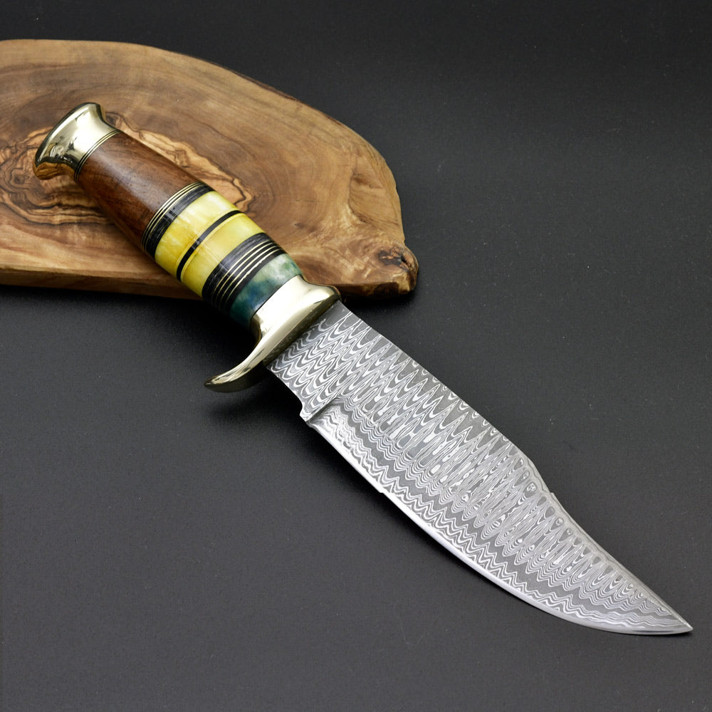 Bowie knife - Skywalker Bowie Knife with Bone &amp; Wood Composite Handle - Shokunin USA
