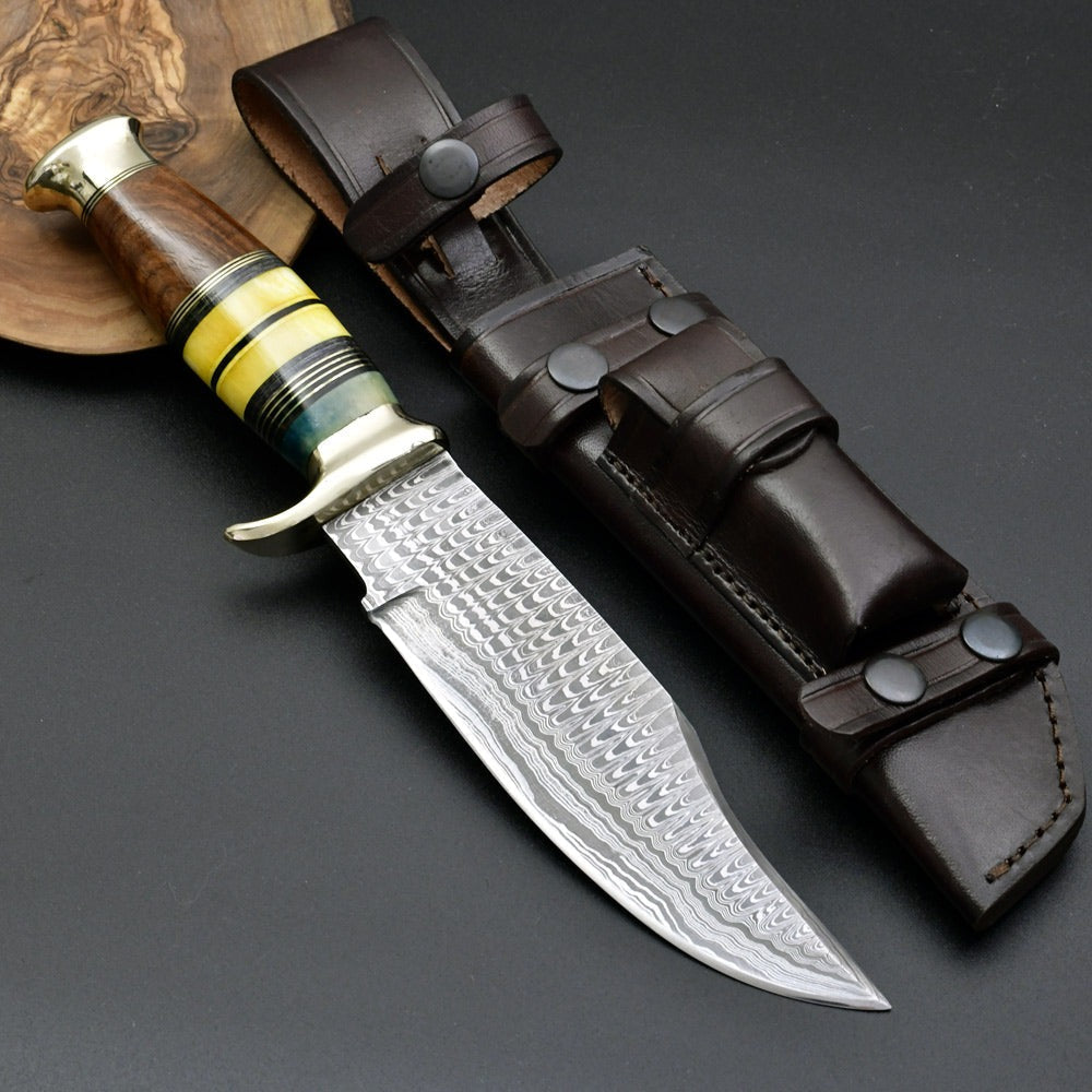 Bowie knife - Skywalker Bowie Knife with Bone &amp; Wood Composite Handle - Shokunin USA