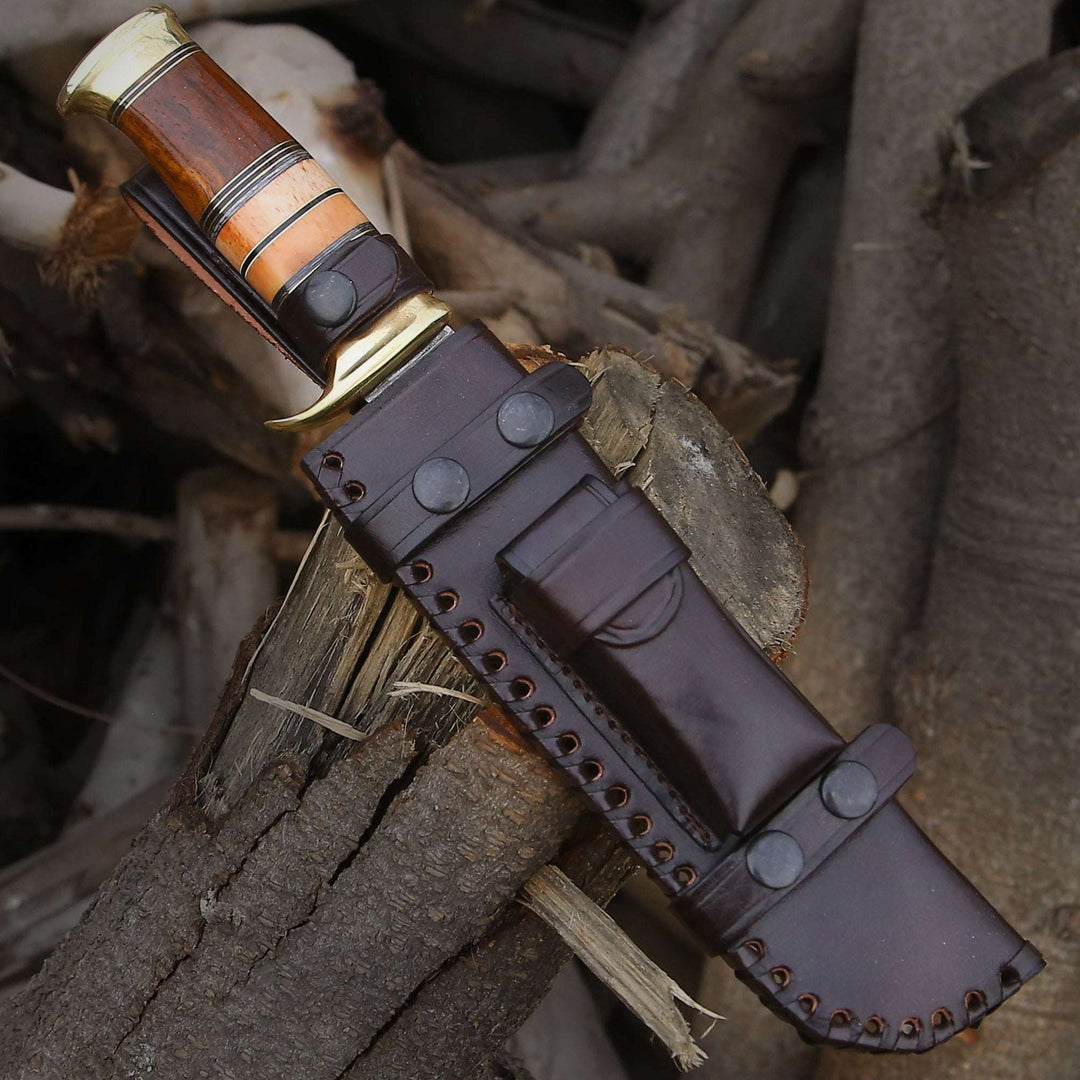 Custom Hunting Knife - Skywalker Custom Hunting Knife with Bone &amp; Wood Composite Handle - Shokunin USA
