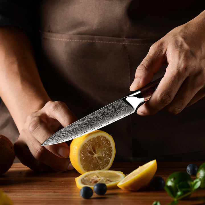 chef knife set - Splendor Knife Set 4 Piece VG10 Damascus Steel with Pakkawood Handle &amp; Sheath - Shokunin USA