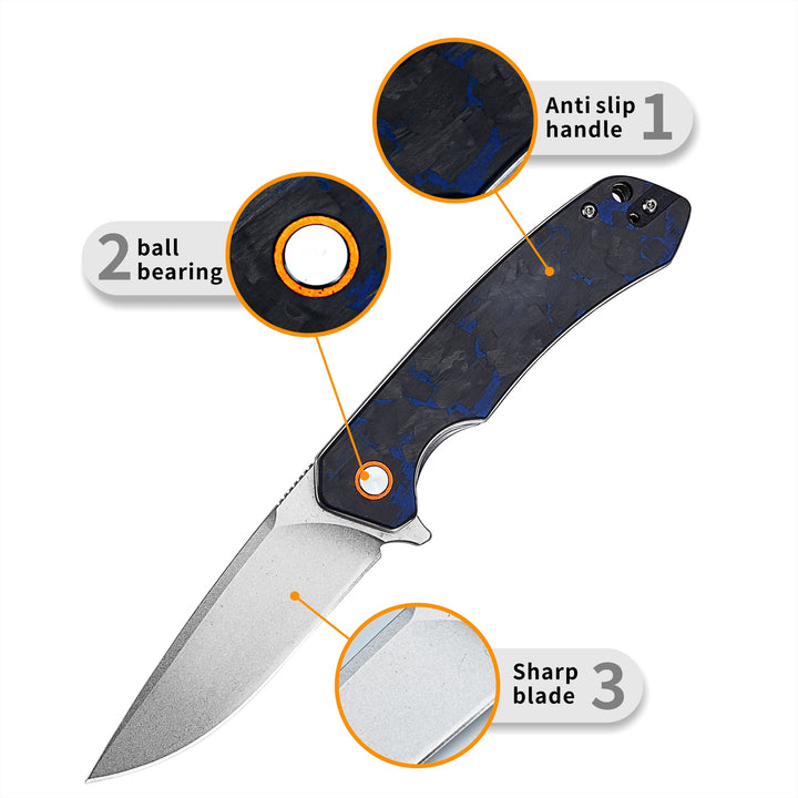 Utility Knife - Ranger D2 Steel EDC Pocket Knife with G10 Handle &amp; Leather Case - Shokunin USA