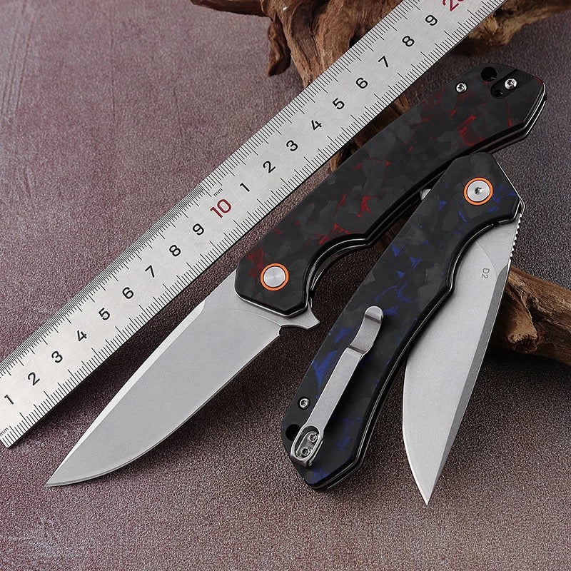 Utility Knife - Ranger D2 Steel EDC Pocket Knife with G10 Handle &amp; Leather Case - Shokunin USA
