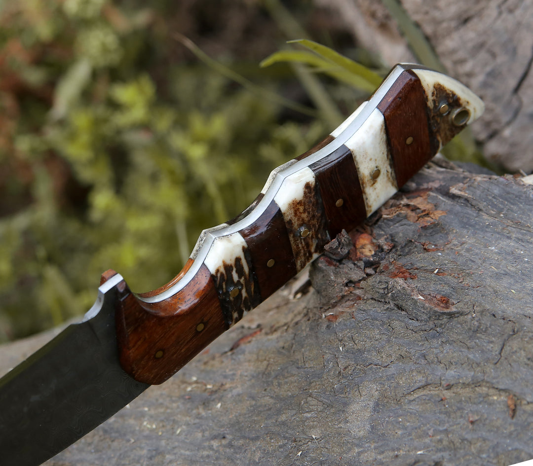 5.5 inch hunting knife with rose wood handle - Sentinel Gut Hook Hunting Knife - Shokunin USA