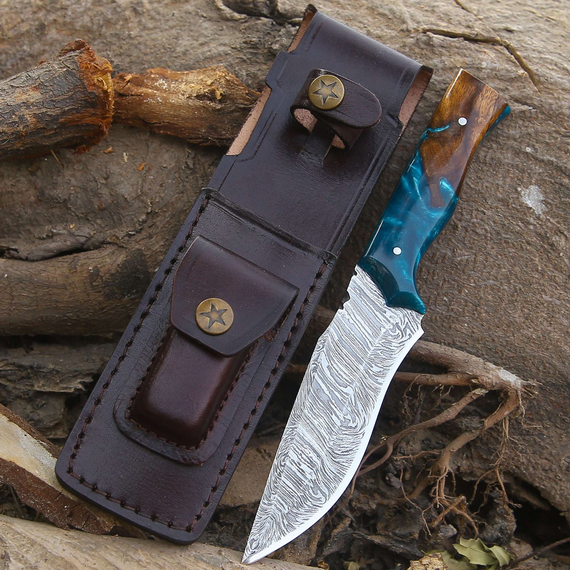 Damascus Hunting Knife - Shokunin USA