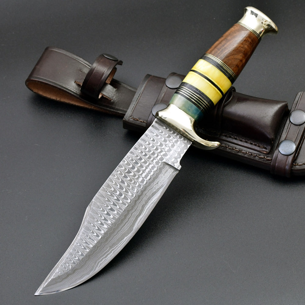 Bowie knife - Skywalker Bowie Knife with Bone &amp; Wood Composite Handle - Shokunin USA