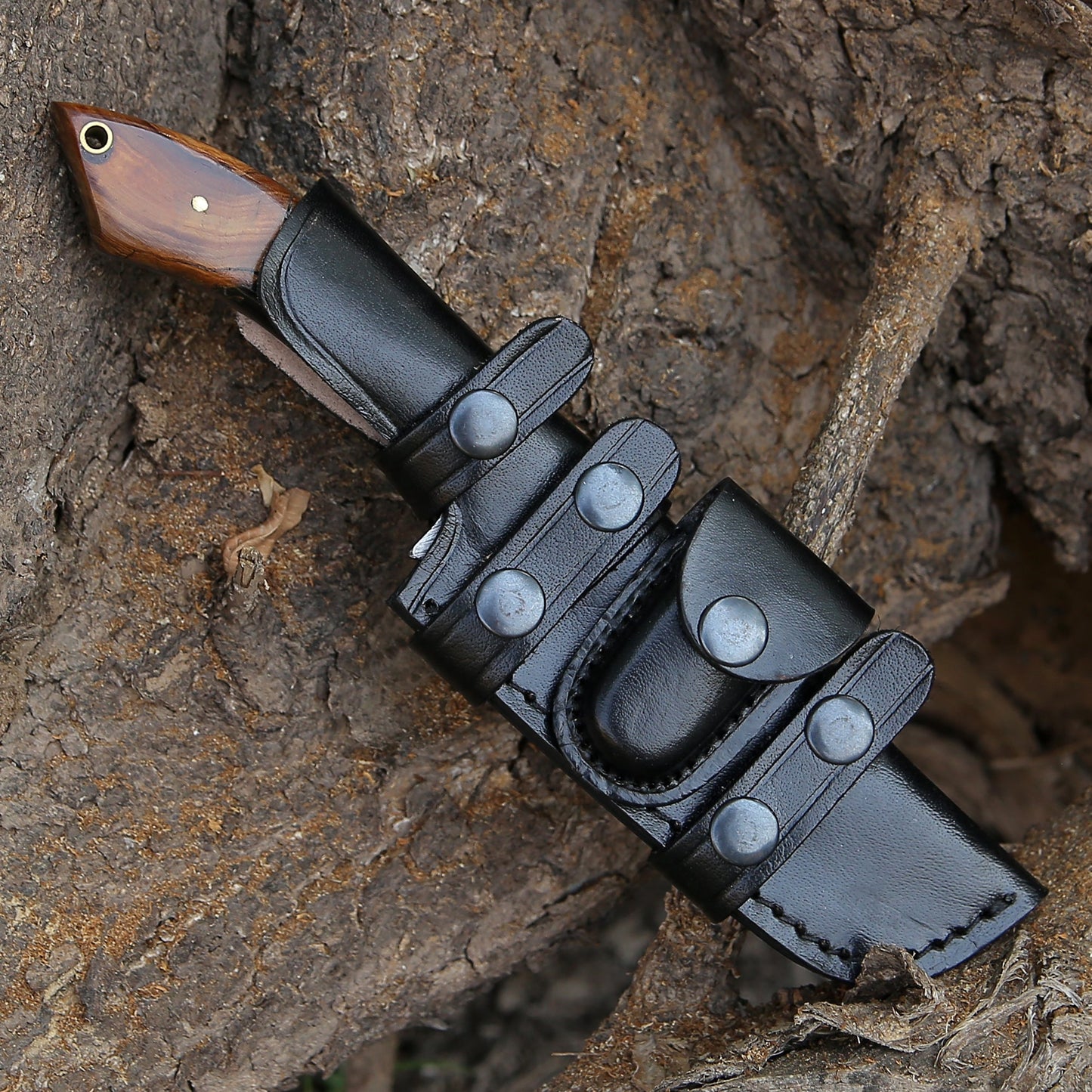 Utility Knife - Morph Damascus Knife with Exotic Rose Wood & Resin Handle - Shokunin USA