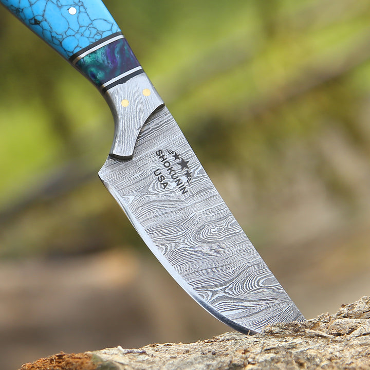 Evoke Handmade Hunting Knife with Leather Sheath - Shokunin USA