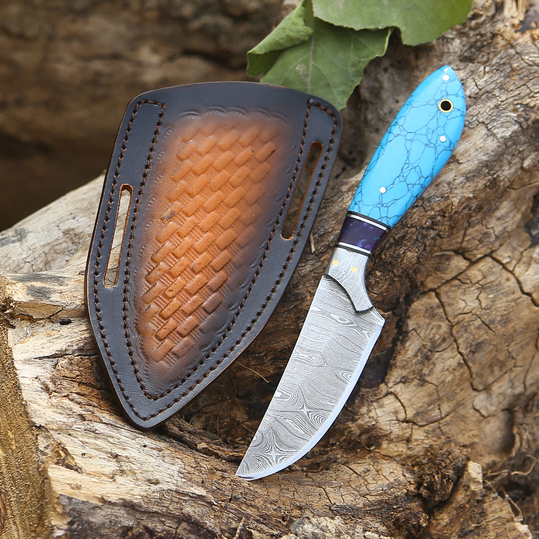 Evoke Handmade Hunting Knife with Leather Sheath - Shokunin USA