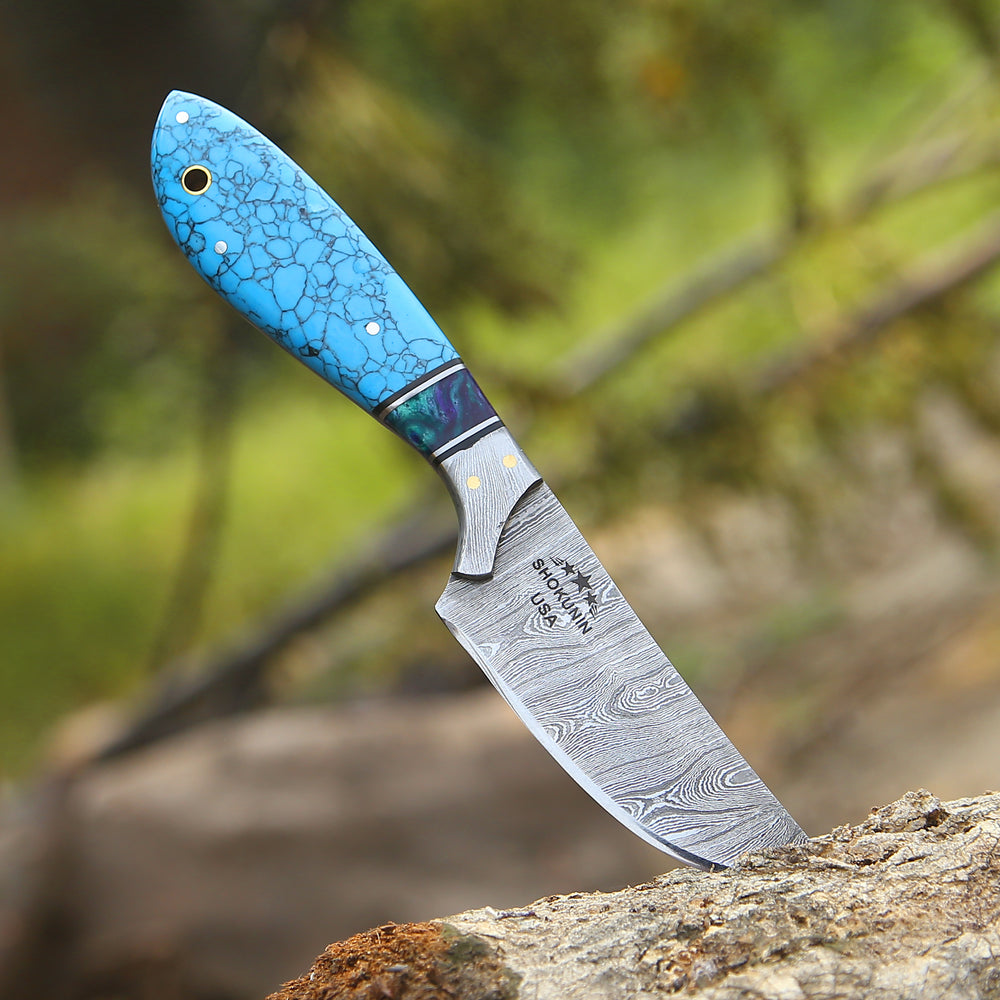 Evoke Handmade Hunting Knife with Leather Sheath - Shokunin USA
