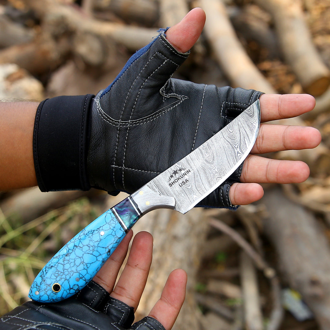 Evoke Handmade Hunting Knife with Leather Sheath - Shokunin USA