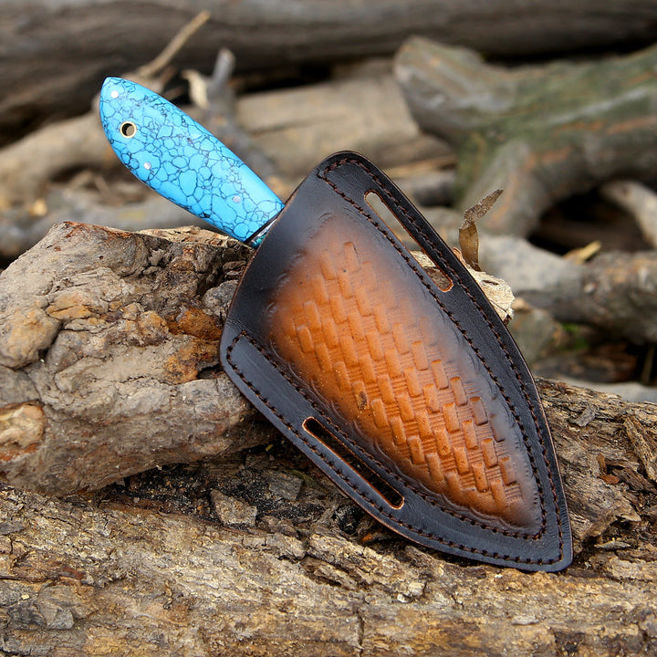 Evoke Handmade Hunting Knife with Leather Sheath - Shokunin USA