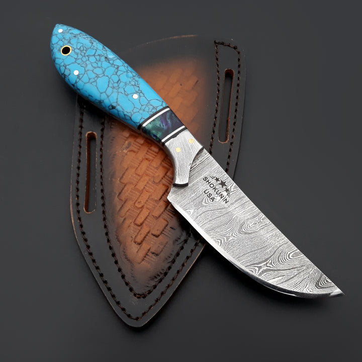 Evoke Handmade Hunting Knife with Leather Sheath - Shokunin USA