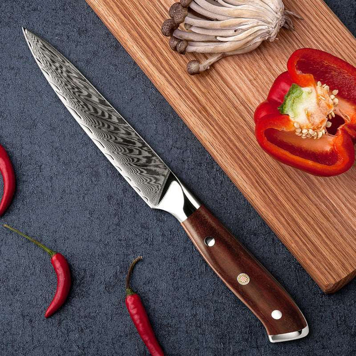 chef knife set - Splendor Knife Set 4 Piece VG10 Damascus Steel with Pakkawood Handle &amp; Sheath - Shokunin USA