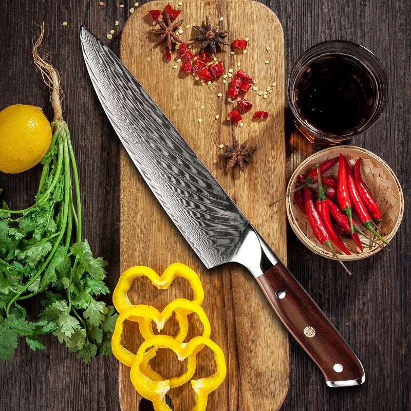 chef knife set - Splendor Knife Set 4 Piece VG10 Damascus Steel with Pakkawood Handle &amp; Sheath - Shokunin USA