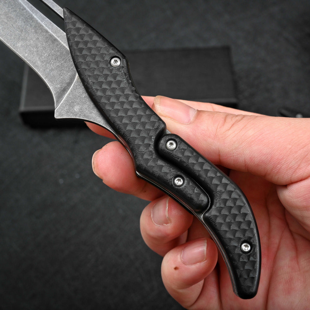 Crux D2 High Carbon Stainless Steel Pocket Knife with Micarta Handle - Shokunin USA