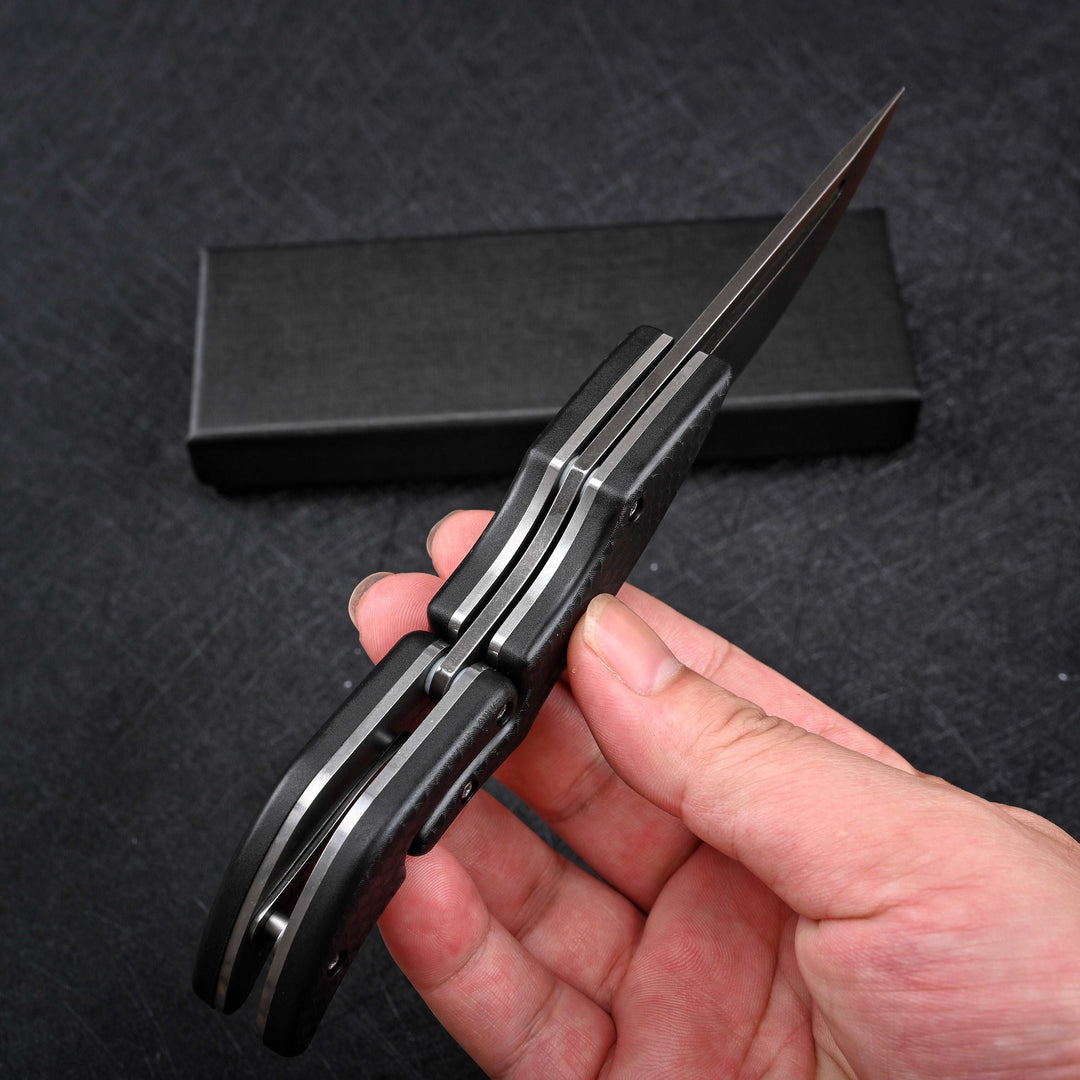 Crux D2 High Carbon Stainless Steel Pocket Knife with Micarta Handle - Shokunin USA