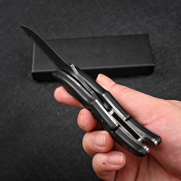 Crux D2 High Carbon Stainless Steel Pocket Knife with Micarta Handle - Shokunin USA