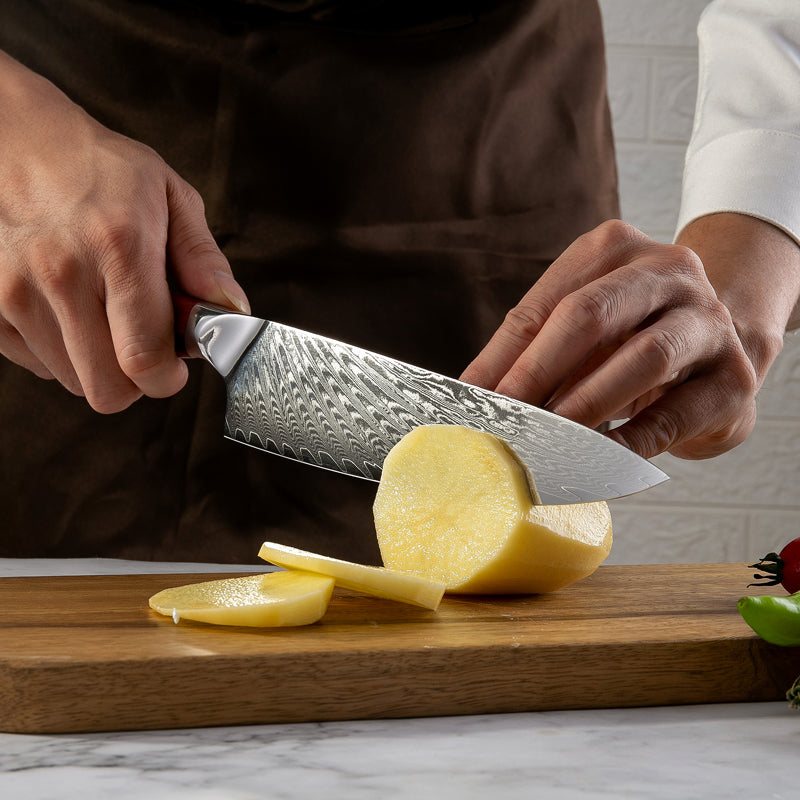 chef knife set - Splendor Knife Set 4 Piece VG10 Damascus Steel with Pakkawood Handle &amp; Sheath - Shokunin USA