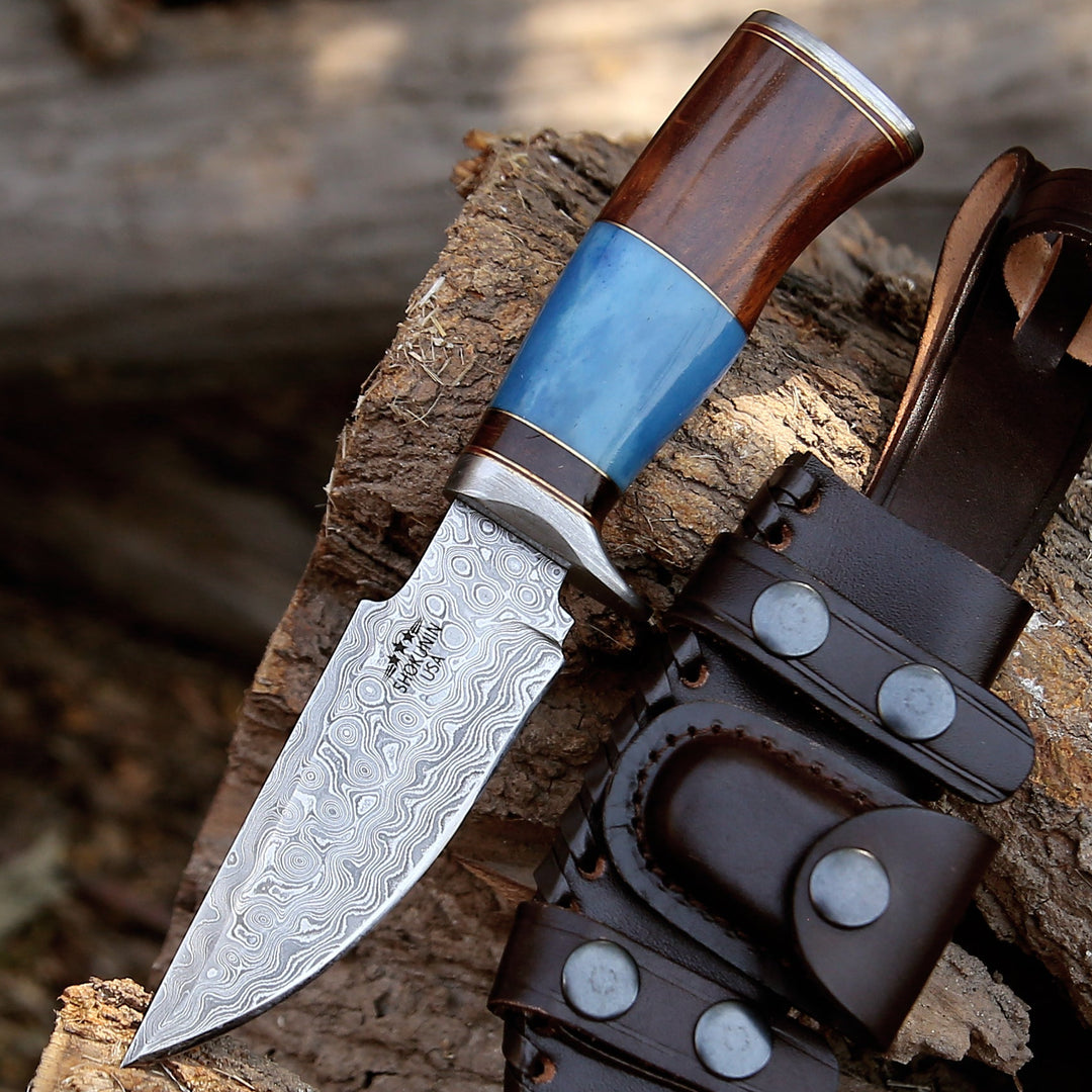Champion Hunting Knife with Exotic Rosewood & Bone Handle - Shokunin USA