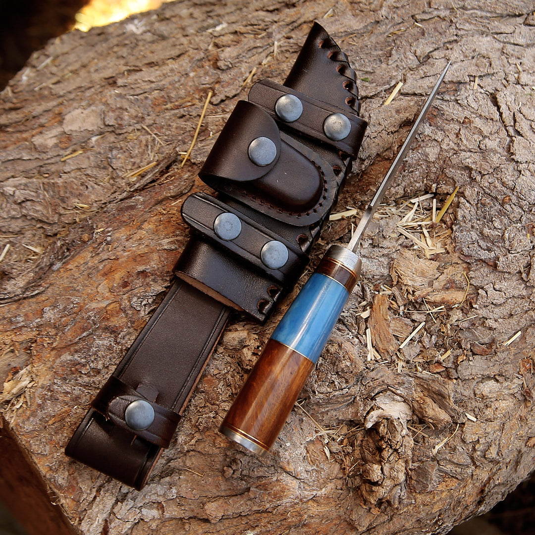 Champion Hunting Knife with Exotic Rosewood &amp; Bone Handle - Shokunin USA