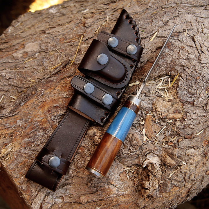 Champion Hunting Knife with Exotic Rosewood &amp; Bone Handle - Shokunin USA