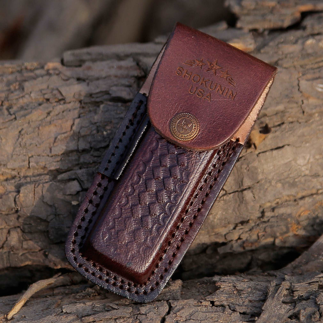 Pocket knife - Handmade Custom Pocket Knife with Ram Horn Handle &amp; Sheath Personalized - Shokunin USA