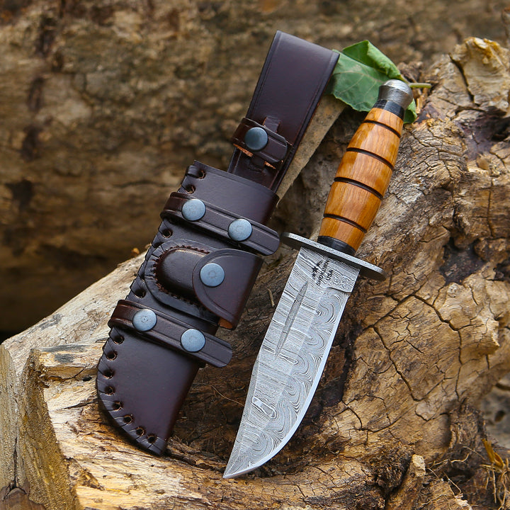 Stealth Custom Ka Bar Knife with Olive Wood Handle - Shokunin USA