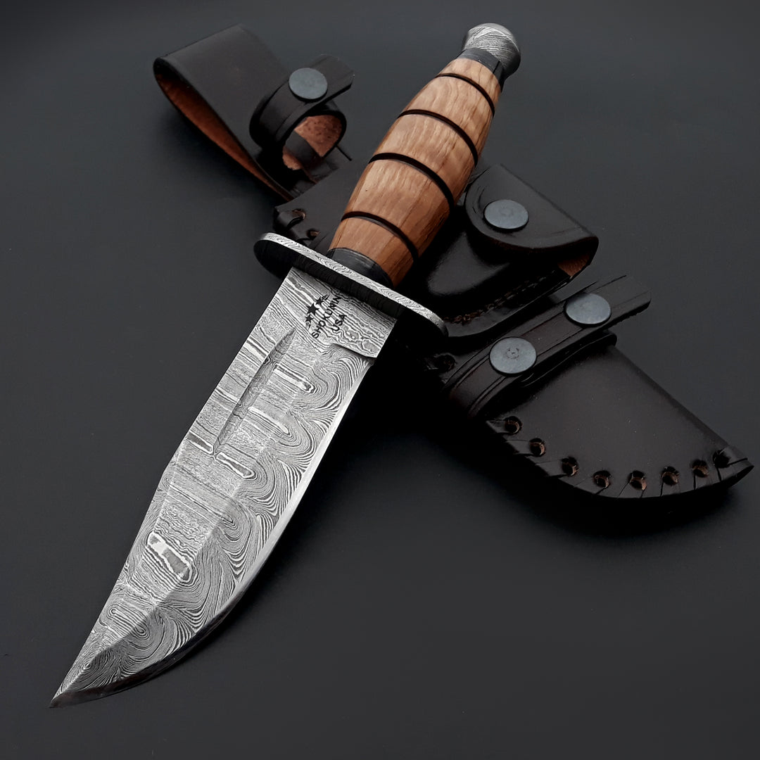 Stealth Custom Ka Bar Knife with Olive Wood Handle - Shokunin USA