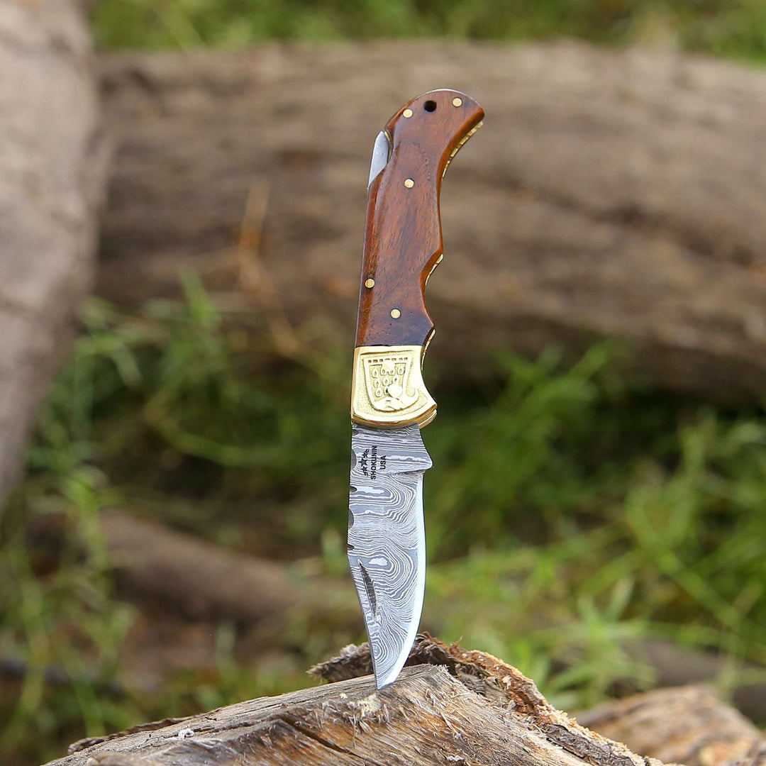 Rose Pocket Knife with Rosewood Handle - Shokunin USA