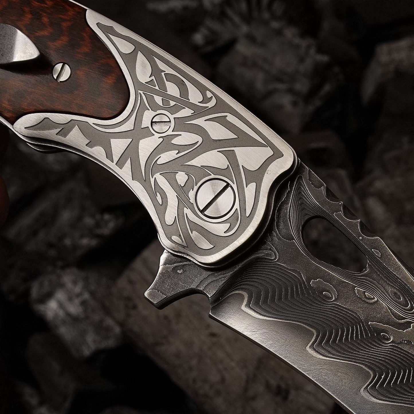 Damascus Knife - Apollo VG10 Handmade Gentlemans Knife with Exotic Snake Wood Handle - Shokunin USA