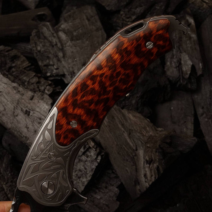 Damascus Knife - Apollo VG10 Handmade Gentlemans Knife with Exotic Snake Wood Handle - Shokunin USA
