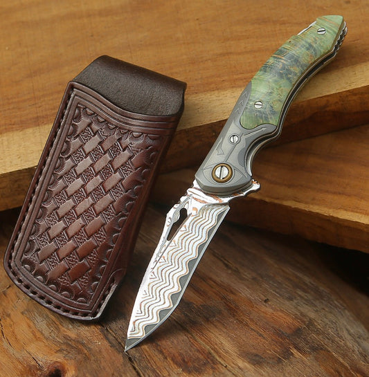 Copper Damascus Knife