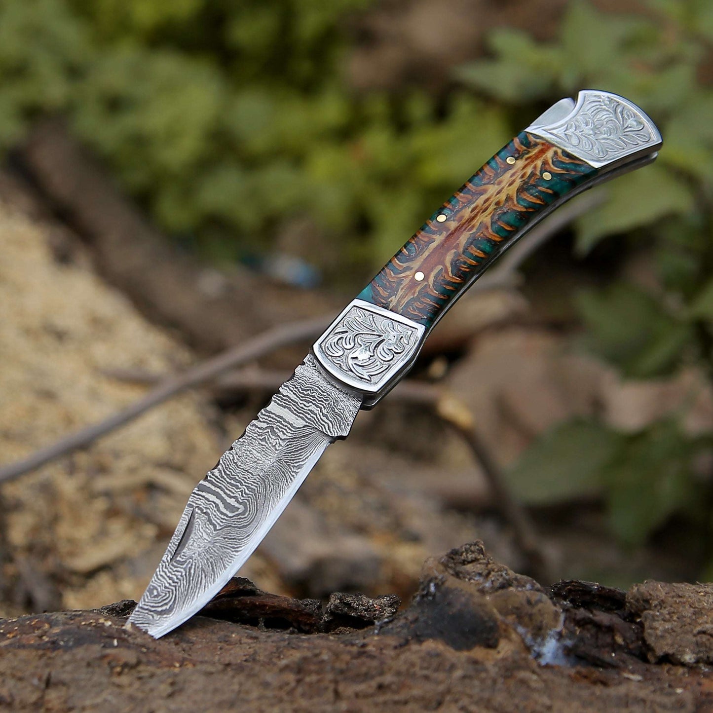 Folding Pocket Knife - Striker Pocket Knife with Pine Cone Handle - Shokunin USA