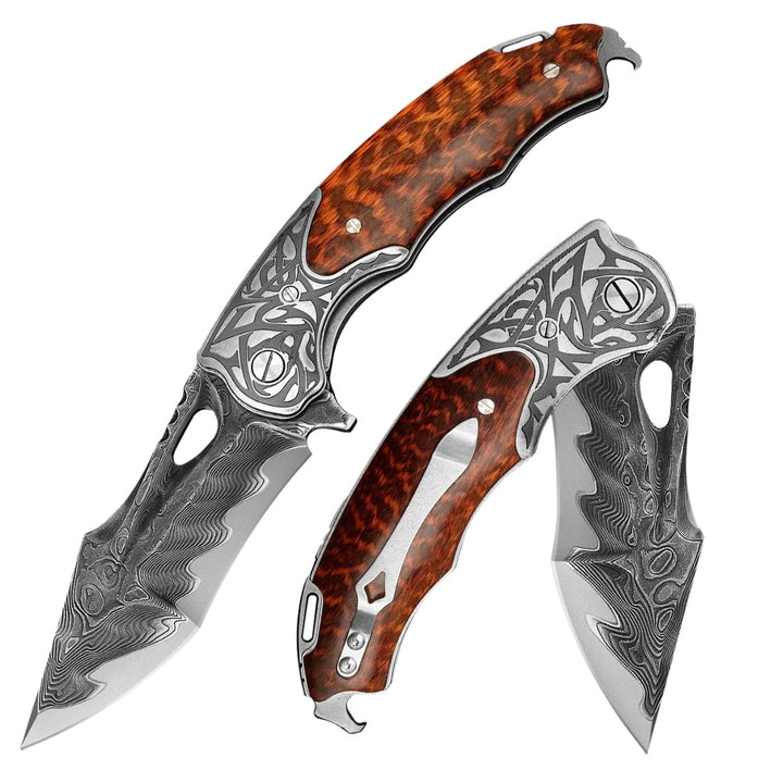 unique folding pocket knives for enthusiasts - Apollo VG10 Handmade Gentlemans Knife with Exotic Snake Wood Handle - Shokunin USA