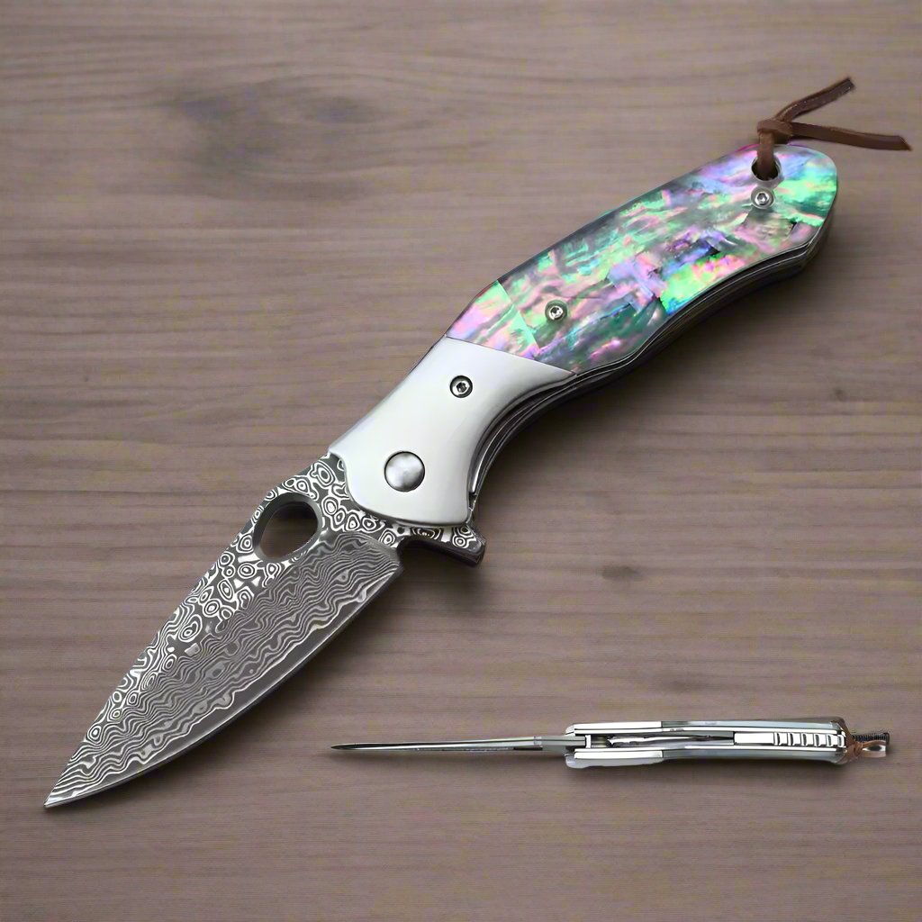 Spire Japanese VG10 Gentleman's Pocket Knife with Abalone Shell Handle - Shokunin USA