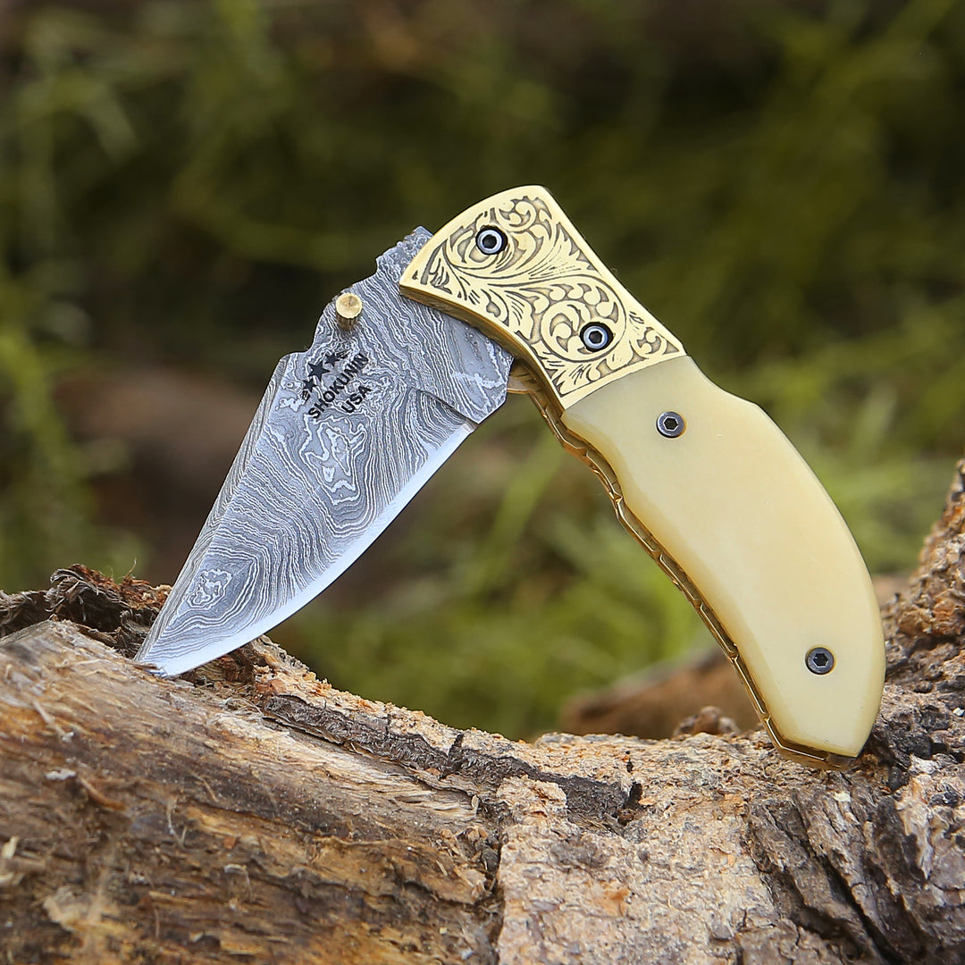 Marshal Gentleman's Folding Knife with Bone Handle - Shokunin USA